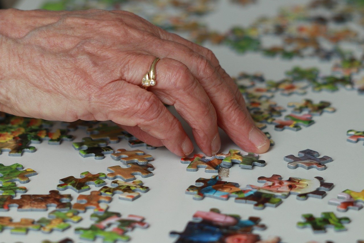 Custom-designed puzzle featuring a heartfelt poem on a wooden table